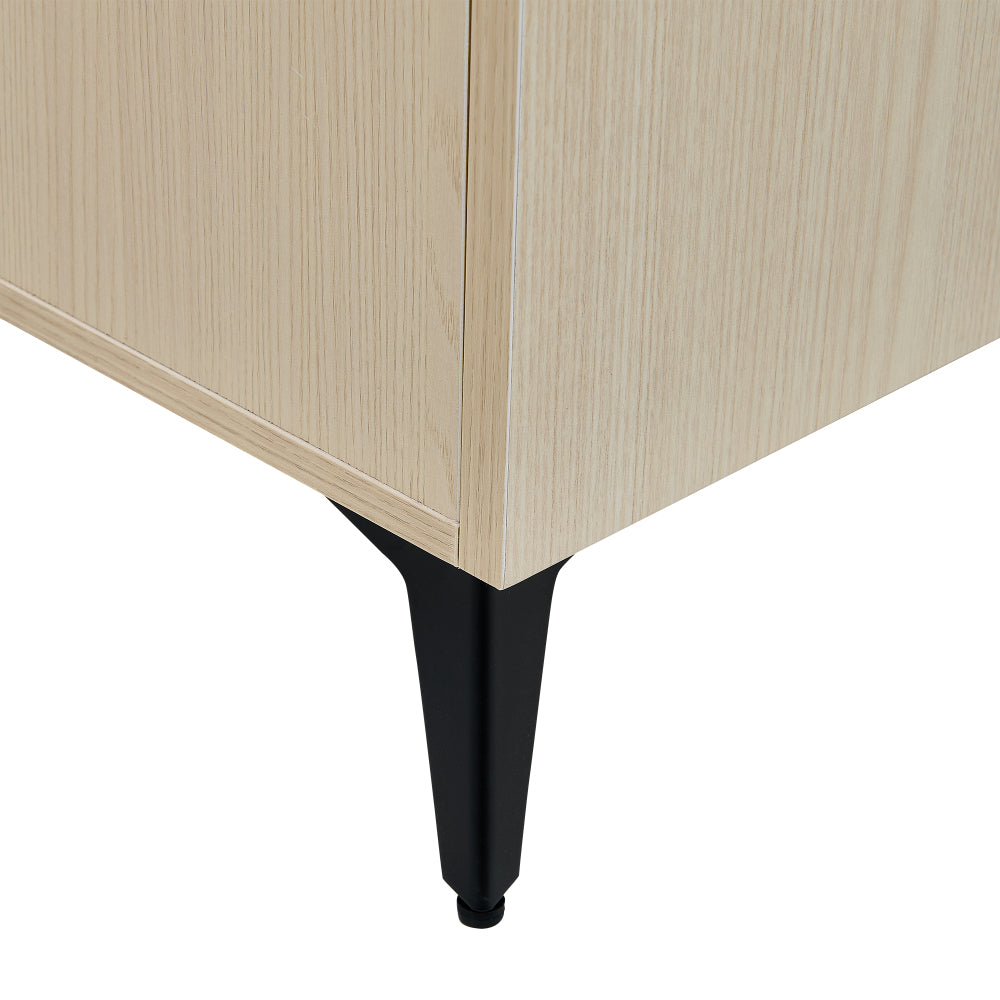Modern Shoe Cabinet with Double Doors & Single Drawer - Adjustable Shelves, Space-Saving Storage for Hallway, Living Room, Bedroom - Lightweight Metal Construction