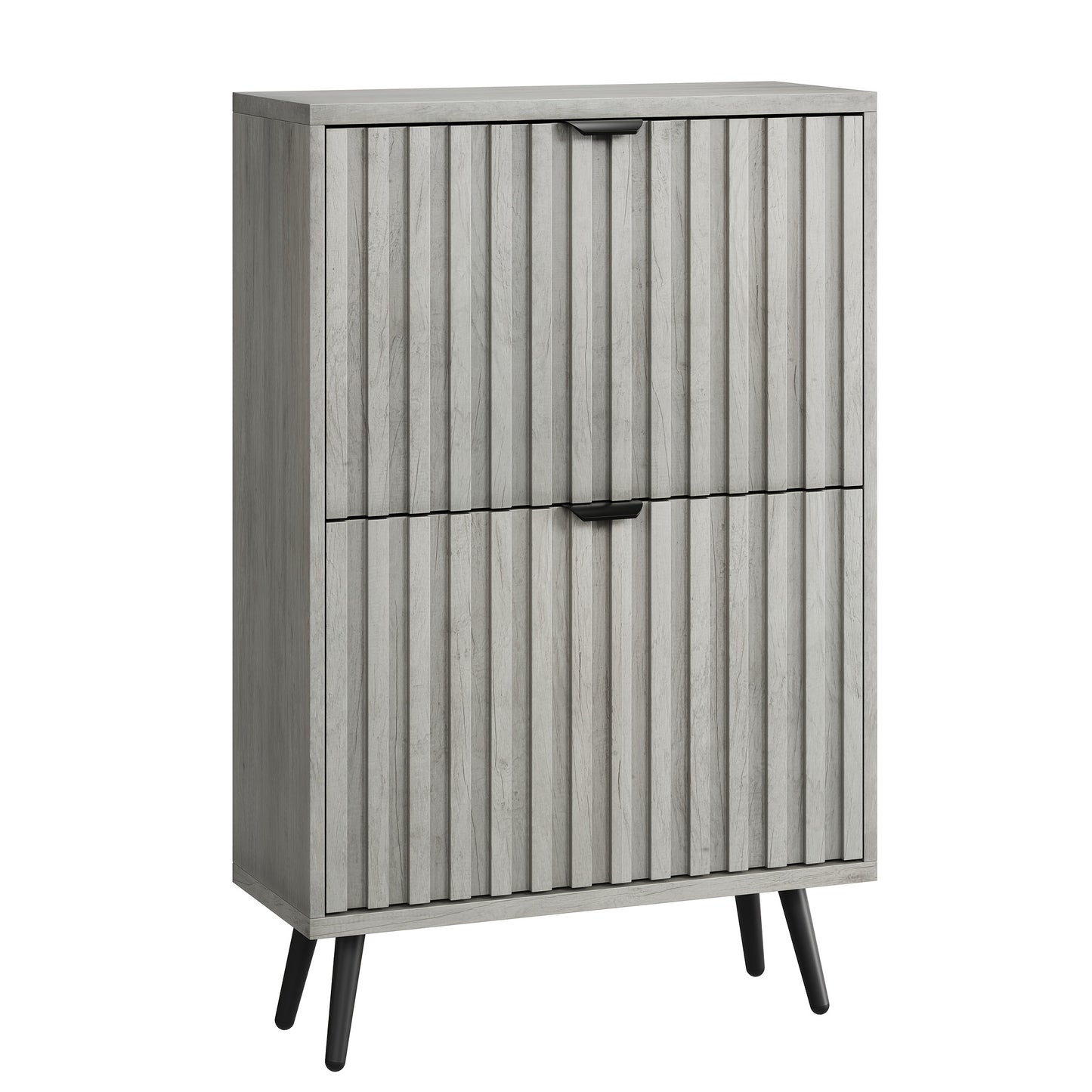 Schoenenkast – Schoenenrek – Schoenenopberger – Schoenenmeubel – Schoenenbank – Modern Design – 60 cm Breed – Grijs – Met 2 Dubbele Lades – Ruimtebesparend – Vrijstaand