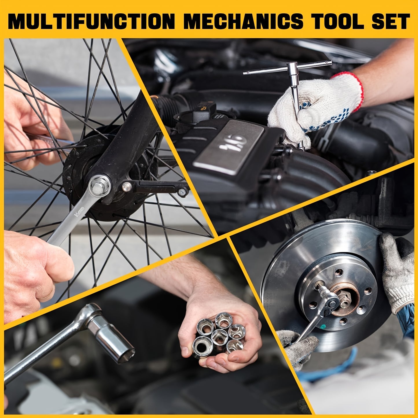 216pcs Heavy-Duty Mechanic Tool Set with Sockets, Wrenches & -Resistant Case - Professional Automotive Repair Kit, Metric/Imperial-Compatible (No Power Tools) - All-in-One Tool Combination Set for DIY, Home, & Workshop, Tool