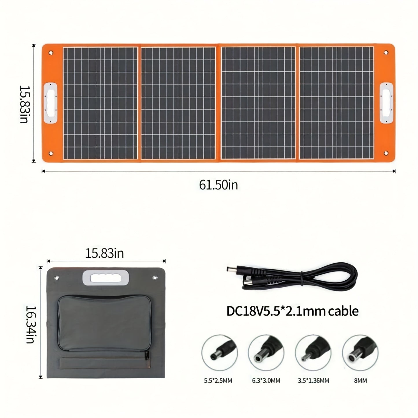 Zonnepaneel – Solar Panel – Opvouwbaar Zonnepaneel – Draagbaar Zonnepaneel – Powerbank Oplader – 100W Vermogen – Lichtgewicht Compact Design