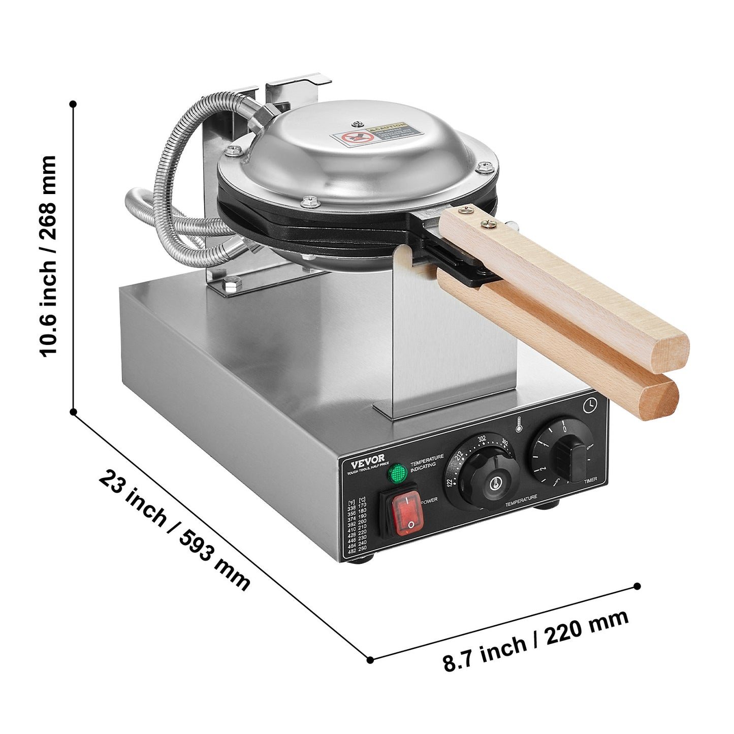 Bubblewafelijzer – Wafelijzer – Bubble Wafel Machine – Eierwafelijzer – Wafelmaker – 1400W Vermogen – 180° Draaifunctie