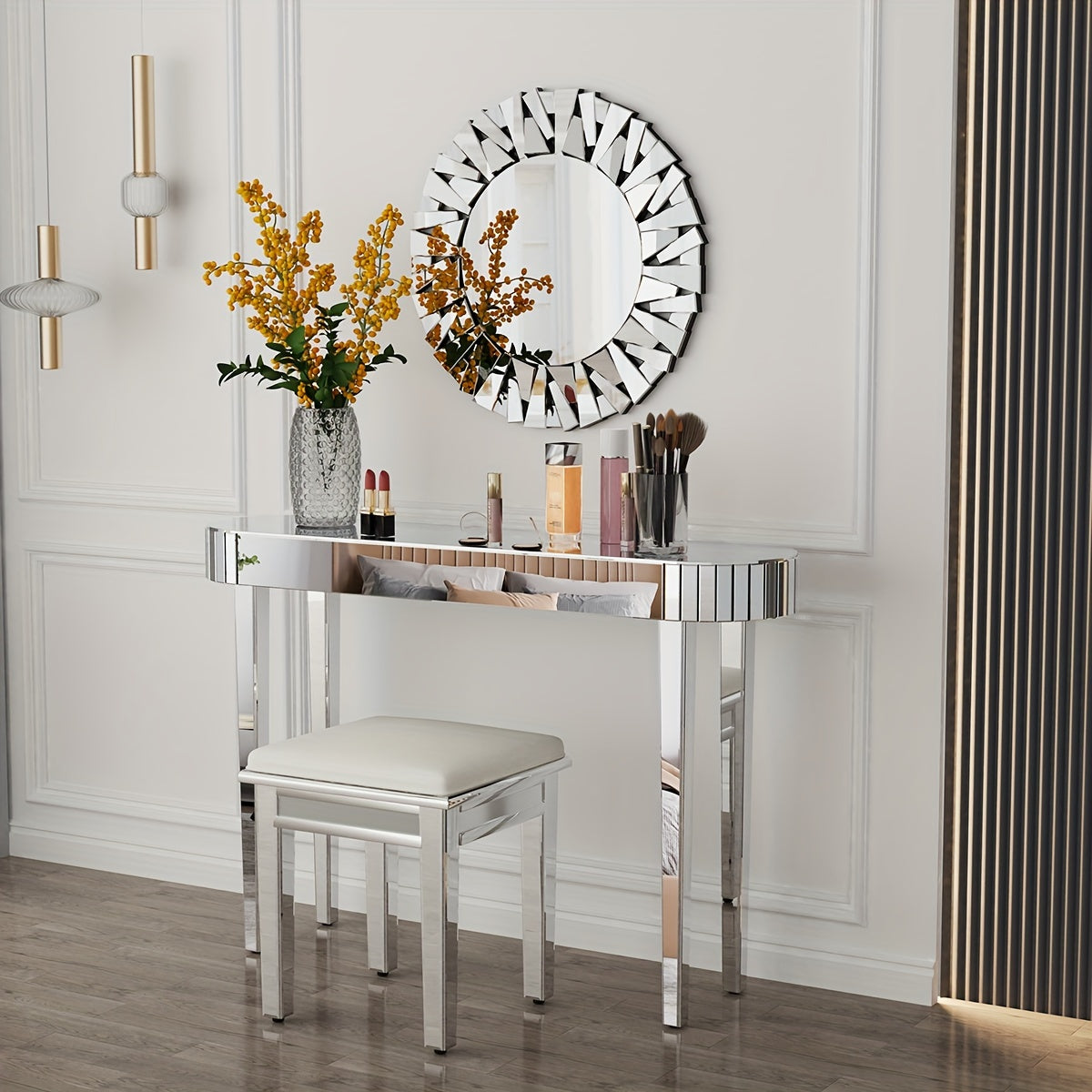 Sidetable – Consoletafel – Haltafel – Wandtafel – Dressoir – Hoogglans Spiegelglas – 120 cm Breed