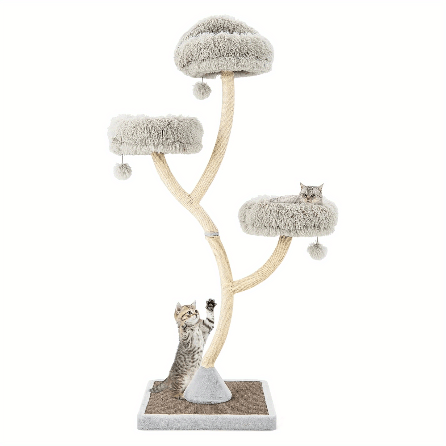 Krabpaal – Kattenboom – Kattenkrabpaal – Krabmeubel – Kattenhuis – 178 cm Hoog – Met Metalen Gebogen Frame & Sisal Krabpalen