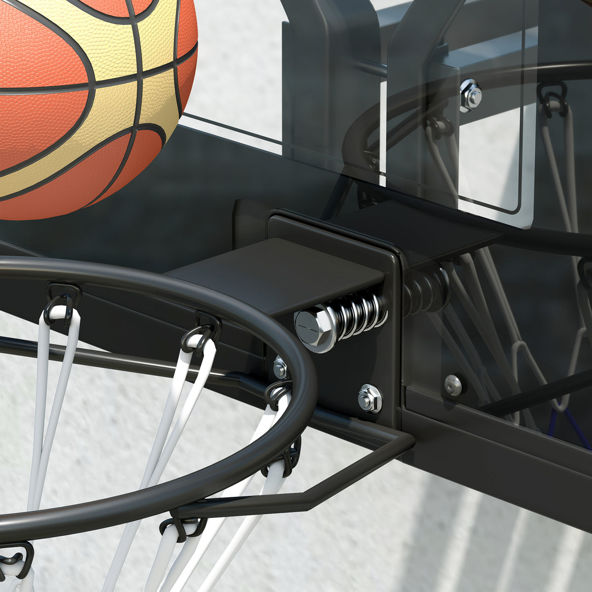 Basketbalring – Basketbalhoepel – Basketbalnet – Basketbalbord – Basketbalframe – Weerbestendig – Scheurbestendig Net – Zwart Design