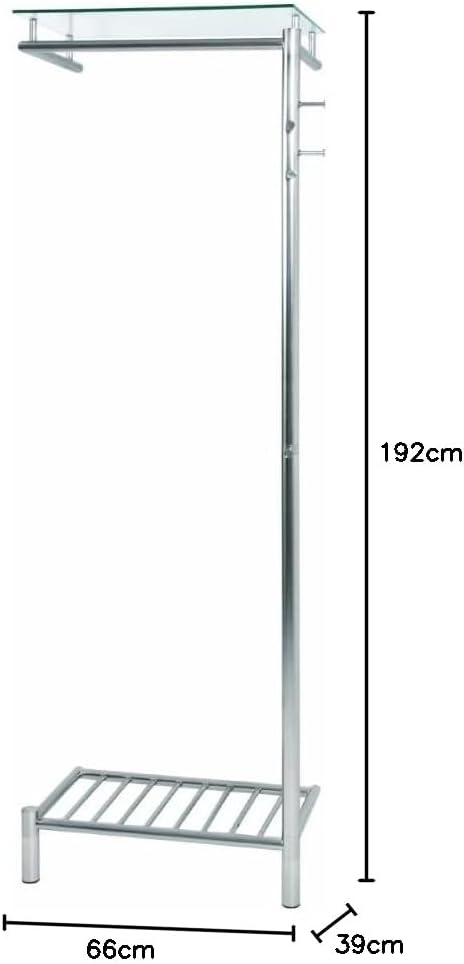 HAKU Möbel wandkapstok, metaal, roestvrij staallook, B 66 x D 39 x H 192 cm