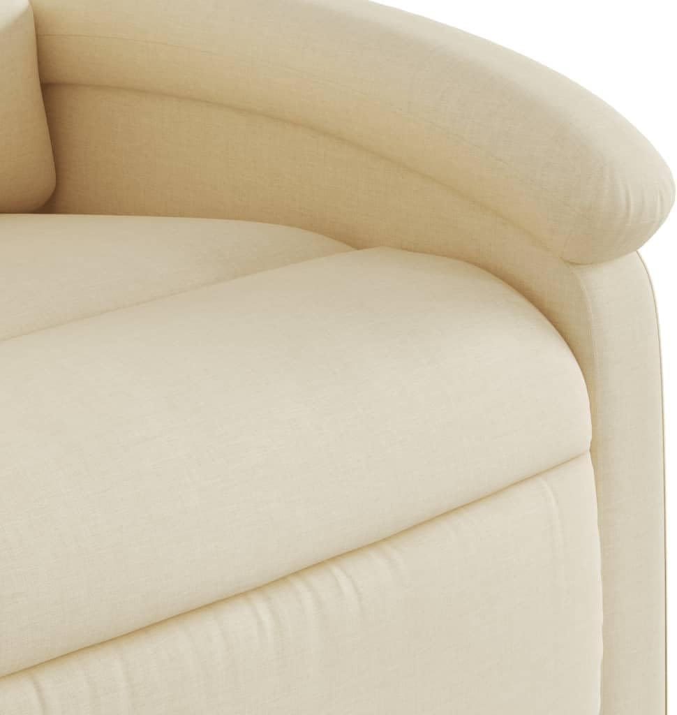 vidaXL Fauteuil verstelbaar stof crèmekleurig, relaxfauteuil, relaxstoel, armstoel, leunstoel, luie stoel, tv stoel, standenstoel, fauteuil stoel