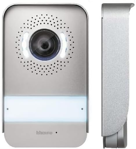 Bticino 317913 Easy Kit Essential Video-intercom voor een gezin, plug-in 2 draden met: 1 externe knop, bel en camera, 1 interne monitor 7 inch (17,8 cm) met handsfree-installatie