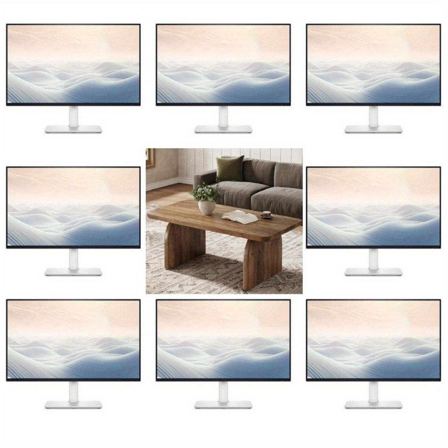 Salontafel – Woonkamertafel – Koffietafel – Bijzettafel – Tafeltje – Groot – Rechthoekig – Houtnerf Bruin – Lage Profiel – Stevig Met Verstelbare Poten