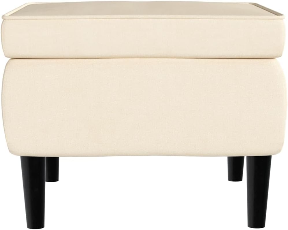 Fauteuil – Draaifauteuil – Relaxstoel – Oorfauteuil – Velvet Stof – Inclusief Voetenbankje – Luxe Creme