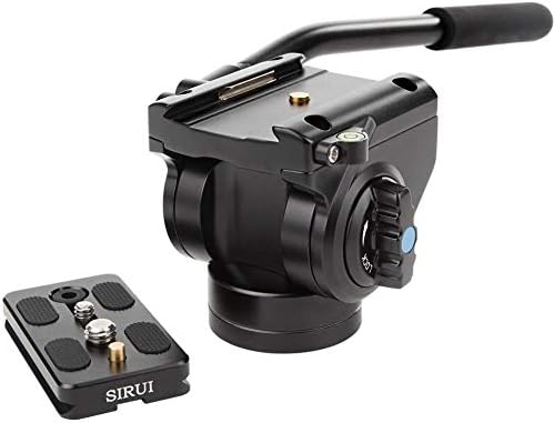 SIRUI AM-5V Fluid videokop, lichtgewicht, 360° panorama, draaibare kantelhoek met Arca Swiss snelkoppelingsplaat, draagkracht 3 kg, voor videocamera, DSLR-camera