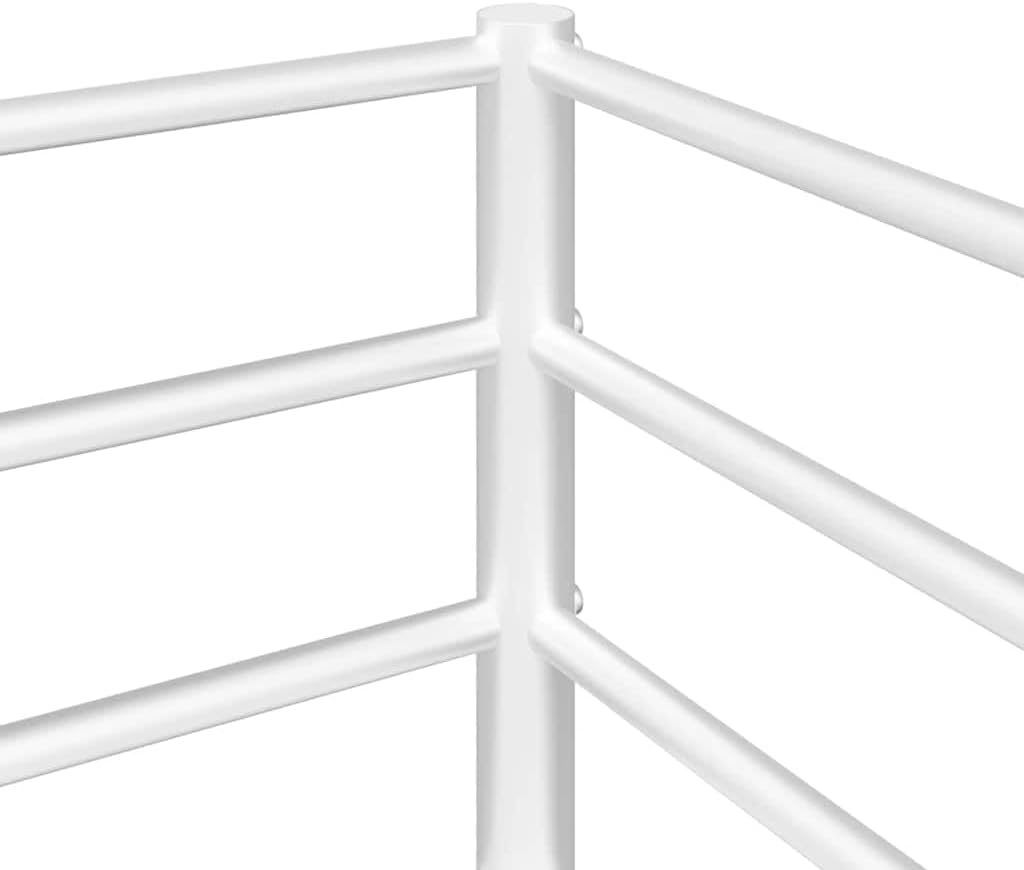 vidaXL Stapelbed zonder matras 90x200 cm staal wit, bedframe, bedbodem, slaapkamermeubilair, hoogslaper, stapelbedframe, laag stapelbedframe