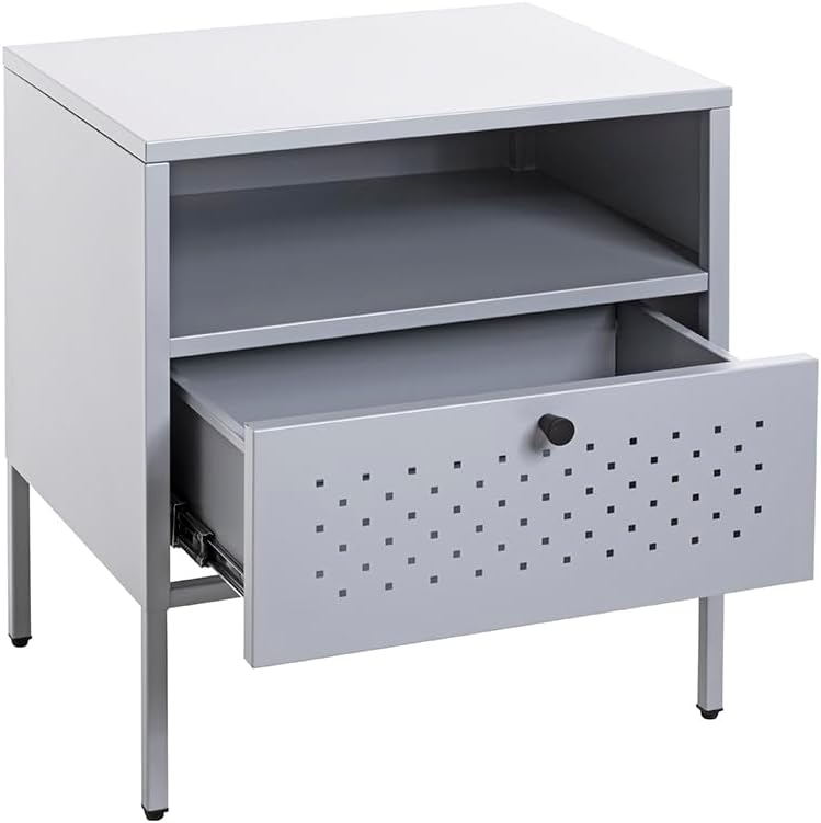 HAKU Console grijs, metaal - Maat: B 45 cm x H 50 cm x D 35 cm, Stijl: Modern