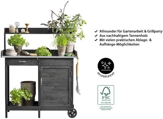 Dehner Houten plantentafel Hamilton, ca. 125 x 112 x 46 cm, van FSC® - gecertificeerd dennenhout, bruin