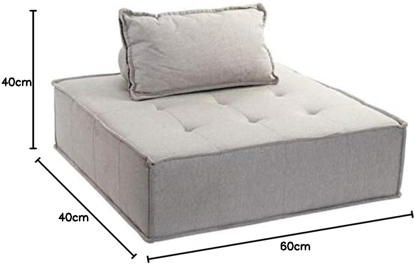 DRW Zitzak, vierkant, polyester, MDF, lichtgrijs, 100 x 100 x 43 cm