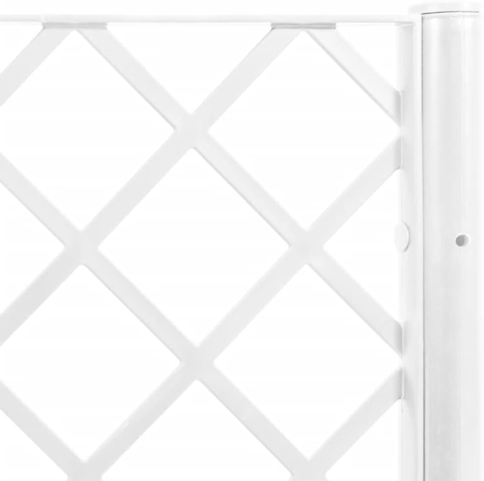 Flower Box for the Garden with Integrated Polypropylene Trellis Raised Design and Rattan Look, White, 160 x 120 x 142 cm, Ideal for Climbing Plants, Vegetables and Flowers - QUORE