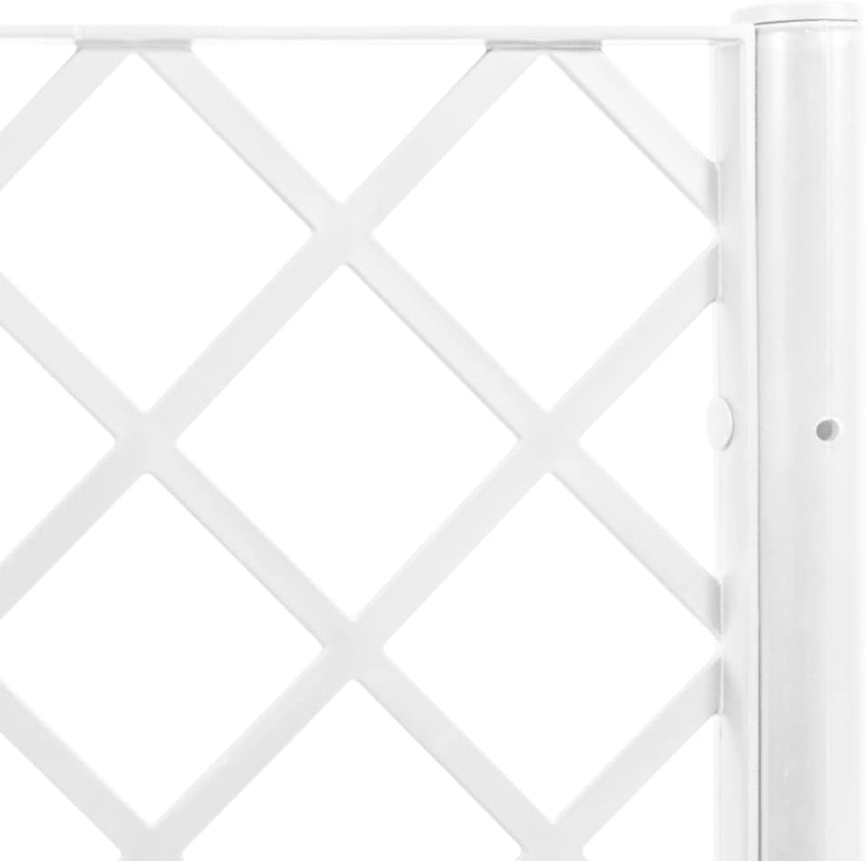 Planter with Trine Grate, White, 160 x 160 x 140 cm, Rectangular Large Flower Pot for Indoor and Outdoor Use, Frost-Resistant, UV Protection - QUORE