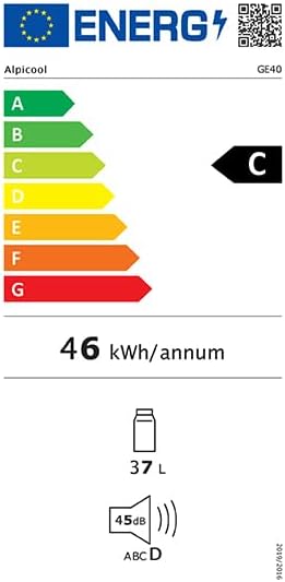 Alpicool GE40 40L elektrische compressor Koelbox/vriesbox, Mini koelkast 12/24 V en 230 V, Autokoelkast voor auto, vrachtwagen