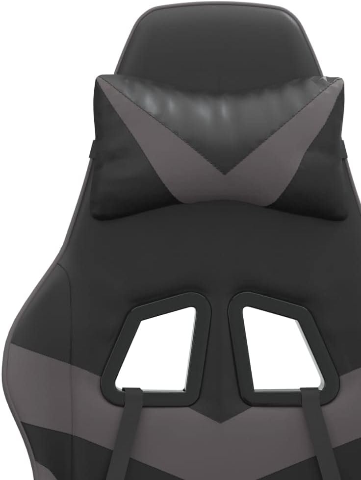 vidaXL Gaming chair swivel leatherette black and grey
