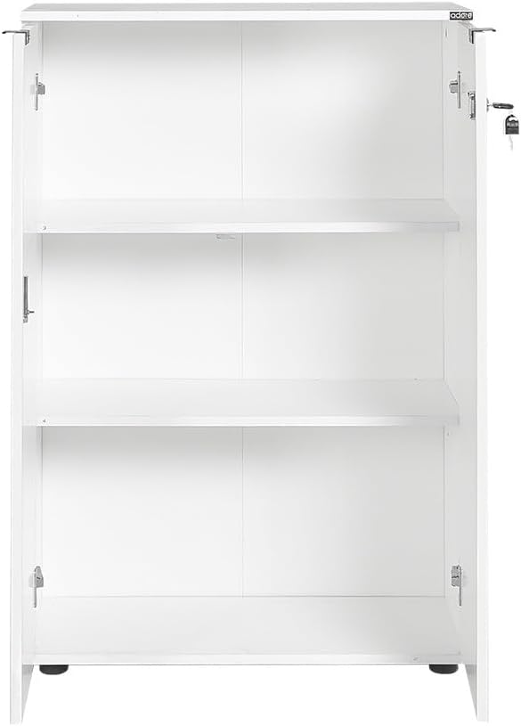 Elegant Diamond White Bookshelf, 72 cm x 109 cm x 34 cm | 100% Melamine Coated Particle Board, 16 mm dik, ideaal voor moderne decoratie thuis en op kantoor