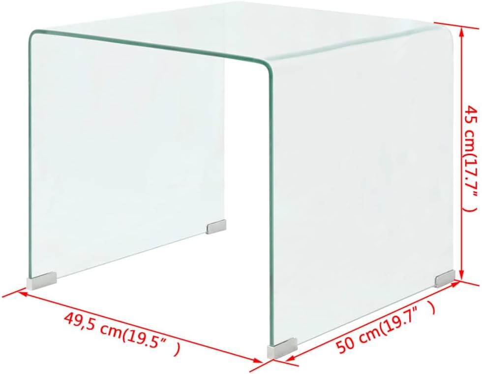 vidaXL Salontafel Transparant Gehard Glas Salon Huiskamer Bijzettafel Tafeltje