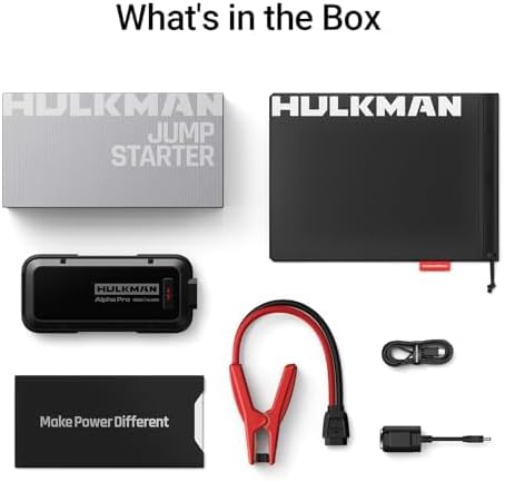 Startbooster – Jumpstarter, Noodstarter, Accubooster, Batterijstarter – Mat Zwart – 1500 A Piekstroom, 44,4 Wh – 3,3 Inch LED-Display, 65W PD In/Out