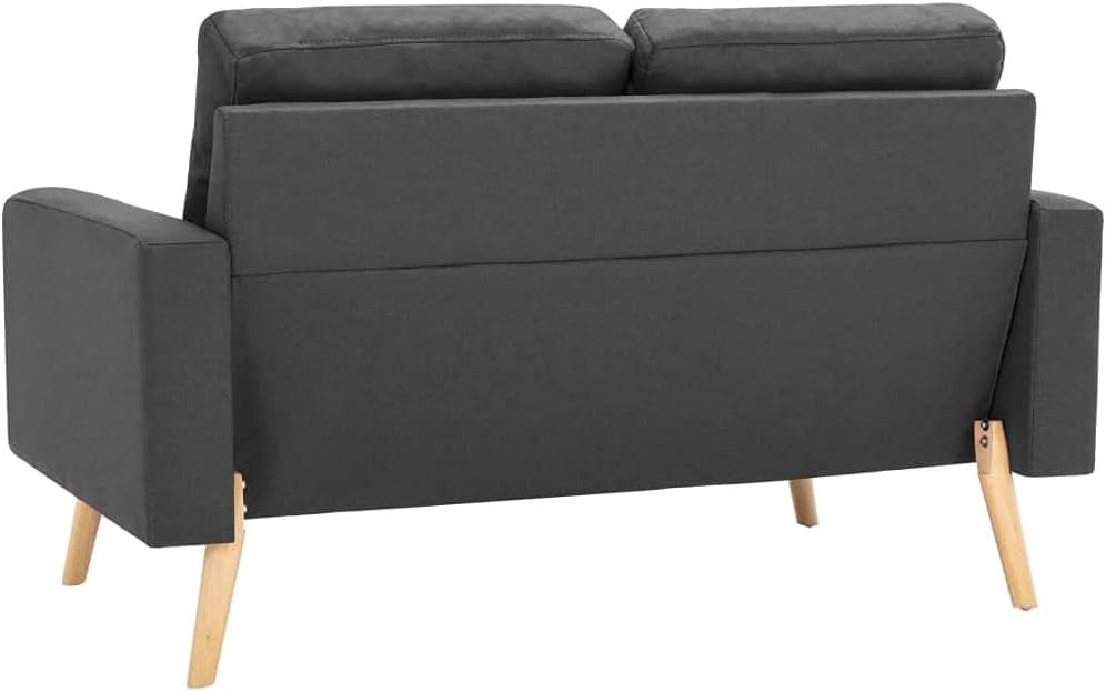 vidaXL Two-seater sofa fabric dark grey - QUORE