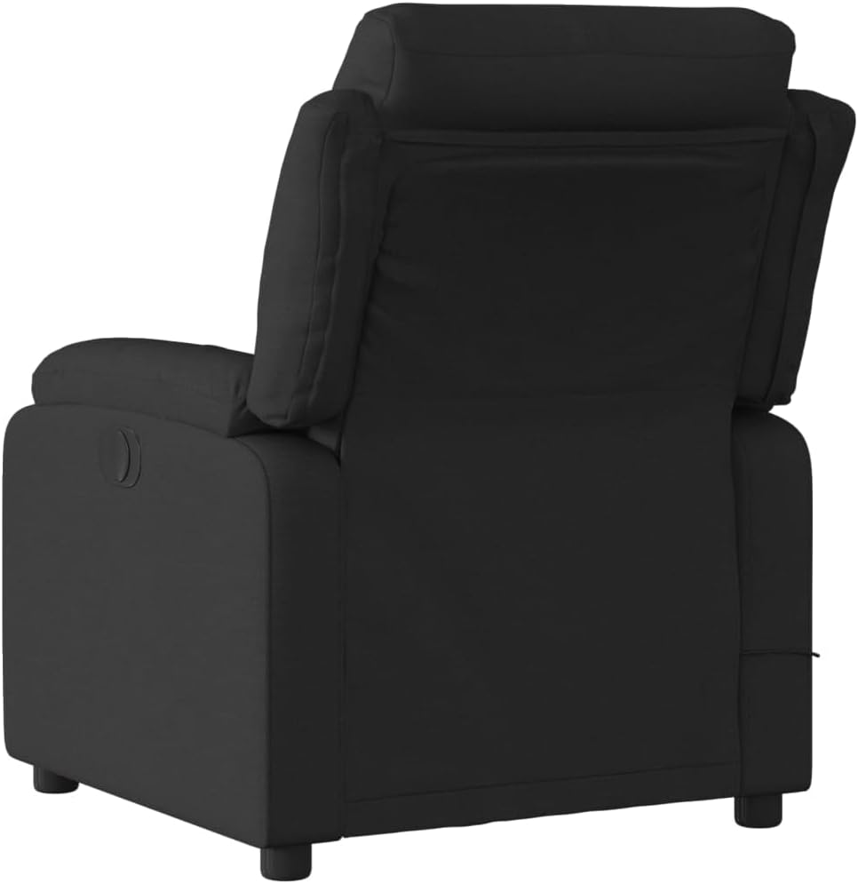 Elektrische Massagestoel – Verstelbare Relaxstoel – Zwarte Massagestoel – Elektrisch Verstelbare Fauteuil – Comfortabele Relaxfauteuil – 6-Punts Vibratiemassage – Stabiel Hout-Metaal Frame