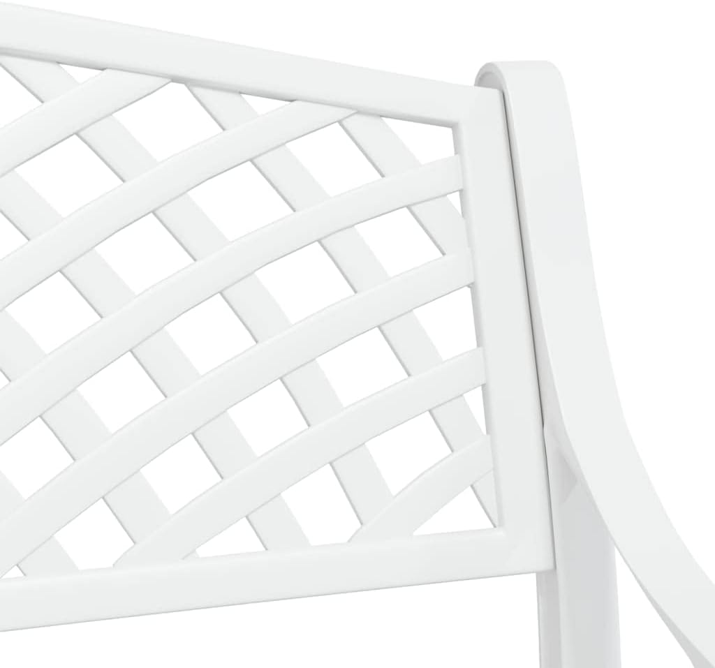 Tuinbank, 102 cm, gegoten aluminium, wit, klassieke zitbank voor tuin, balkon, terras - QUORE