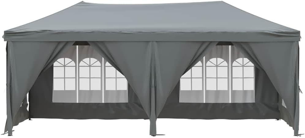 vidaXL Partytent inklapbaar met zijwanden 3x6 m antracietkleurig, prieel, paviljoen, tent, gazebo, tuintent, schuiltent, feesttent, priëlen, gazebos