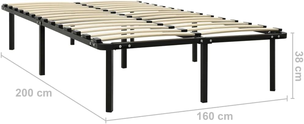 vidaXL Bedframe metaal zwart 160x200 cm