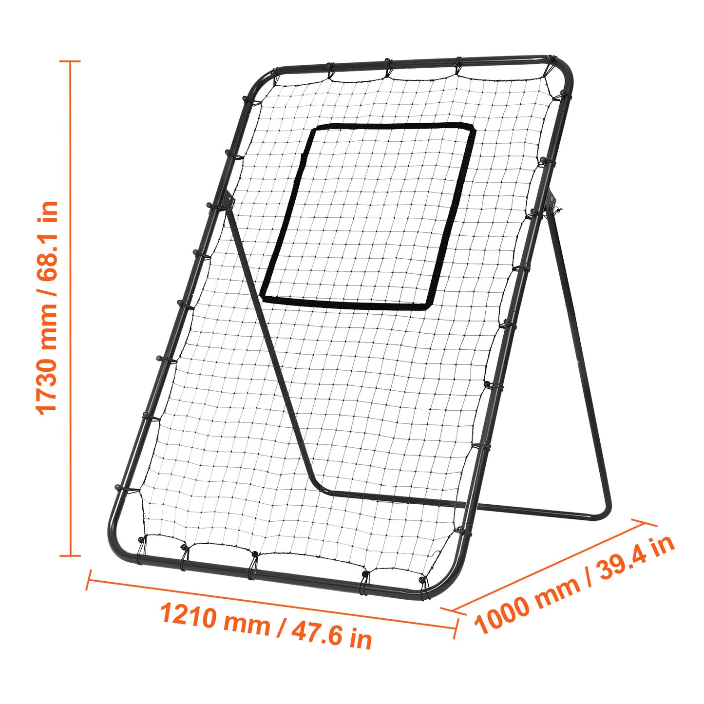 Honkbalnet – Reboundernet – Oefennet – Slagnet – Pitching Net – Verstelbare Hoeken – Stevig Stalen Frame – 120x180 cm