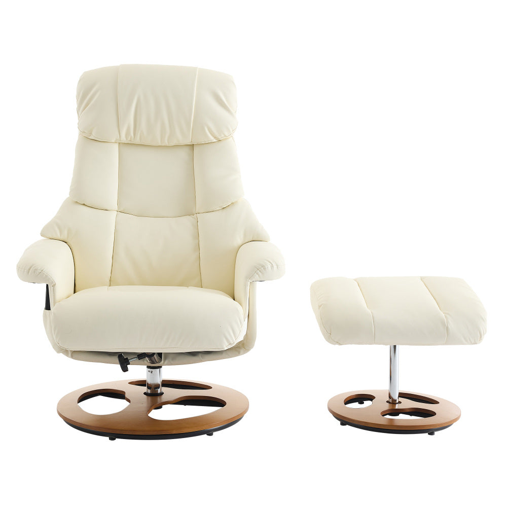 Draaifauteuil – Relaxfauteuil – Lounge Chair – Schommelstoel – Fauteuil Beige – 360° Draaibaar – Onderhoudsvriendelijke Stof