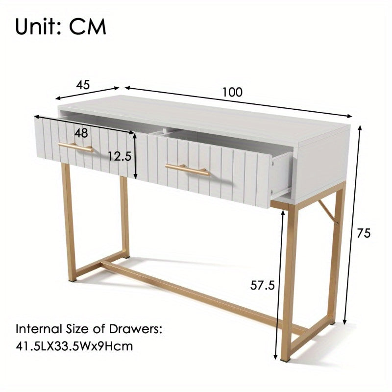 Nachtkastje – Ladekast – Dressoir – Opbergkast – Kasten – Wit Met 2 Lades – Modern Ontwerp 75x100x45 cm – Duurzaam Metaal