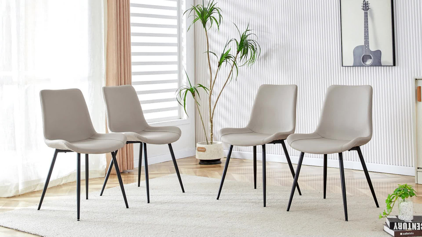Scandinavische Eetkamerstoelen – Stoelen Set – Eetkamerstoelen – Cafestoelen – Keukenstoelen – Zwarte Variant – Ademend Katoenen Zitoppervlak – Stevige Metalen Poot Met Antislip