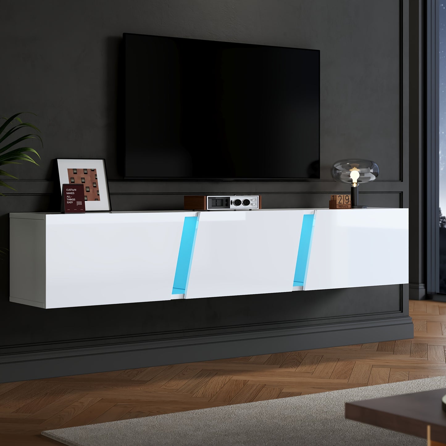 Tv-meubel – Tv-kast – Media-meubel – Entertainmentmeubel – TV-dressoir – Modern Minimalistisch Design – Ruimtebesparend Met 3 Deuren – Eenvoudige Montage – Licht Kleur Variant