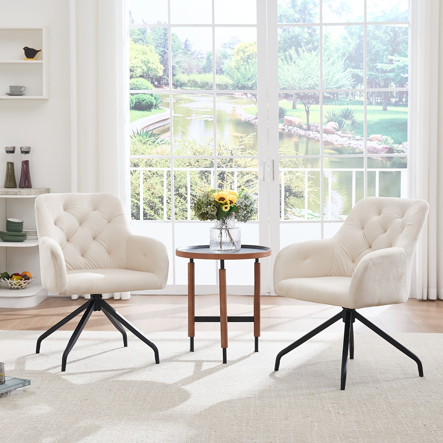 Draaifauteuil – Loungestoel – Eetkamerstoel – Relaxfauteuil – Fauteuil – 360° Draaibaar – Luxe Velours Bekleding