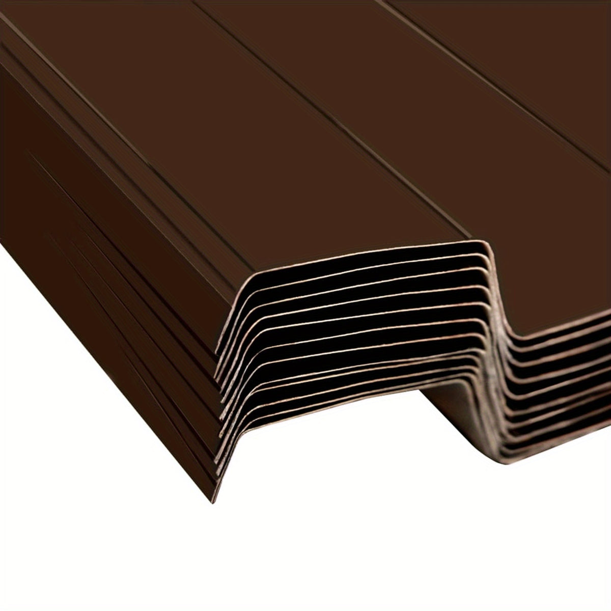 Dakpanelen – Dakbedekking – Golfplaten – Bouwplaten – Gevelpanelen – Set Van 12 – Gegalvaniseerd Staal – Bruine Kleur