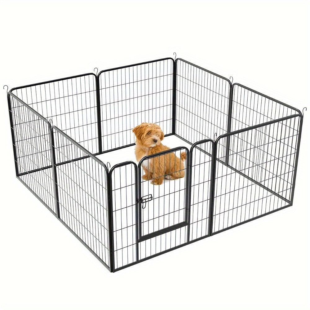 Hondenren – Puppyren – Hondenkennel – Konijnenren – Kattenren – 8 Panelen Met Deur – Stevig Metalen Frame – 60 cm Hoog