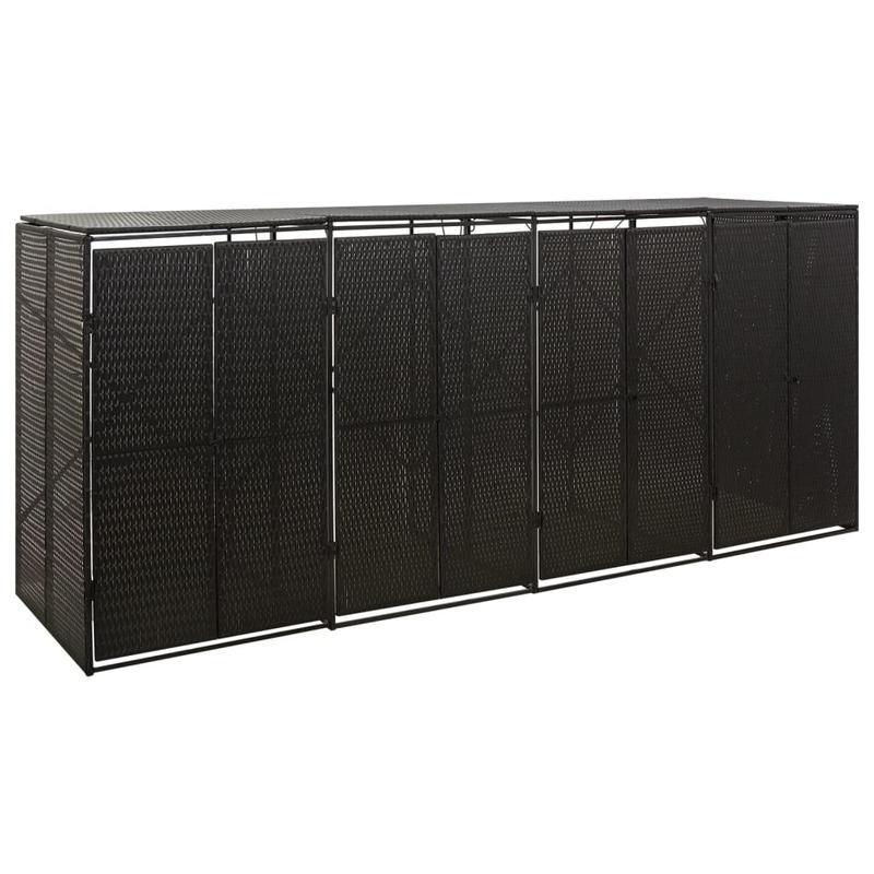 Prullenbakdeksel – Afvalbak Deksel – Vuilnisbak Cover – Afvalbak Hoes – Polyrattan Deksel Nero – Stevig Weerbestendig – Perfecte Pasvorm 274x80x117 cm
