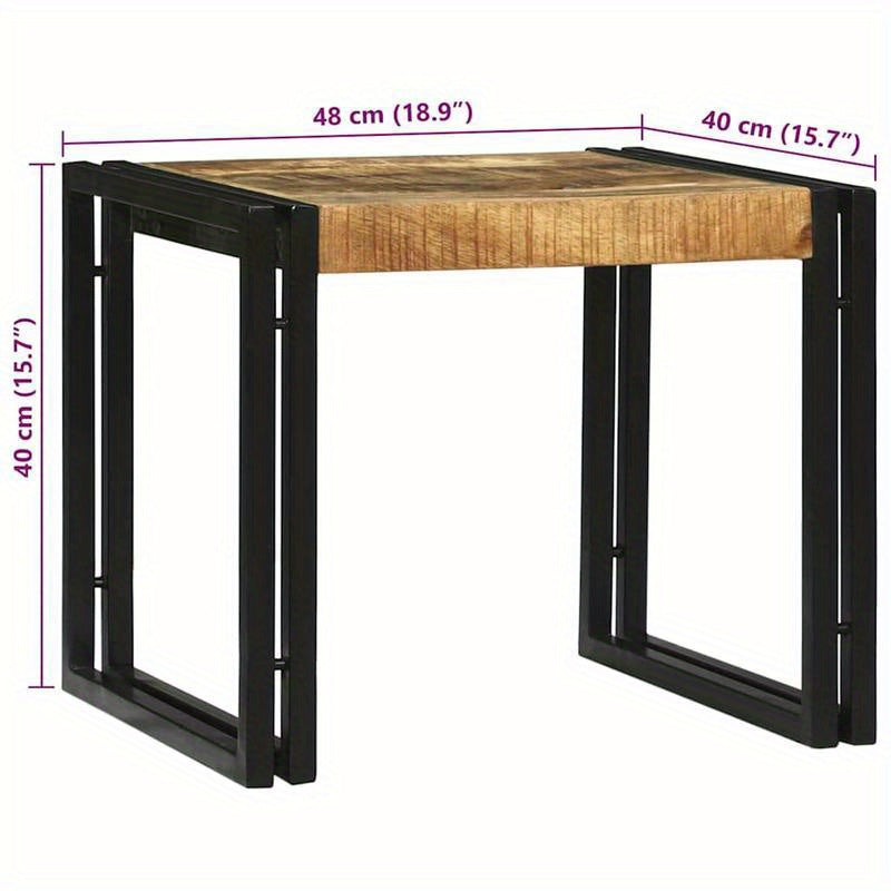 2-Delige Coffee Table Set Massief Ruw Mangowood Removable, Suitable for Indoor Use And Suitable for All Seasons