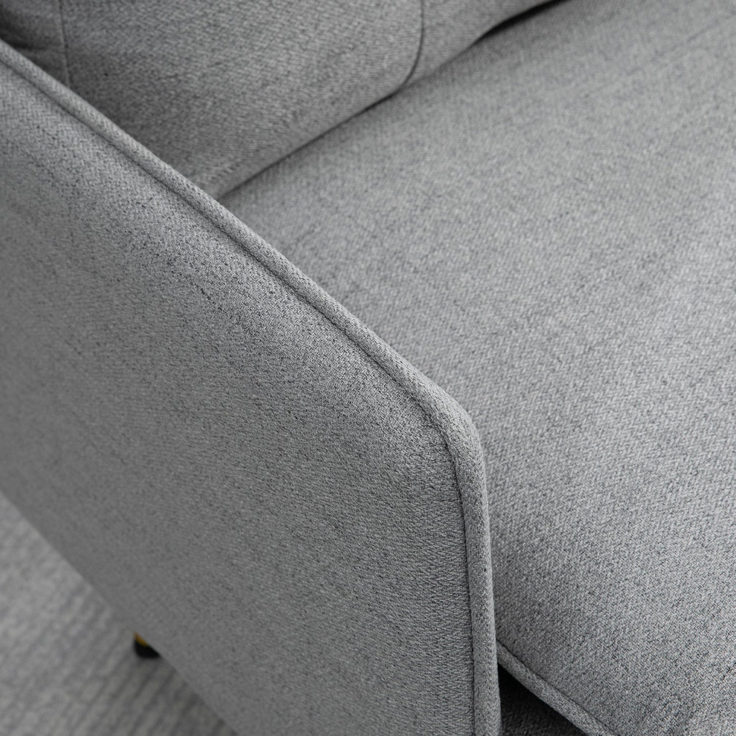 Fauteuil – Loungestoel – Relaxstoel – Zitzetel – Accentstoel – Grijs Linnen Look – Stalen Poten – Compact 76x68x80 cm