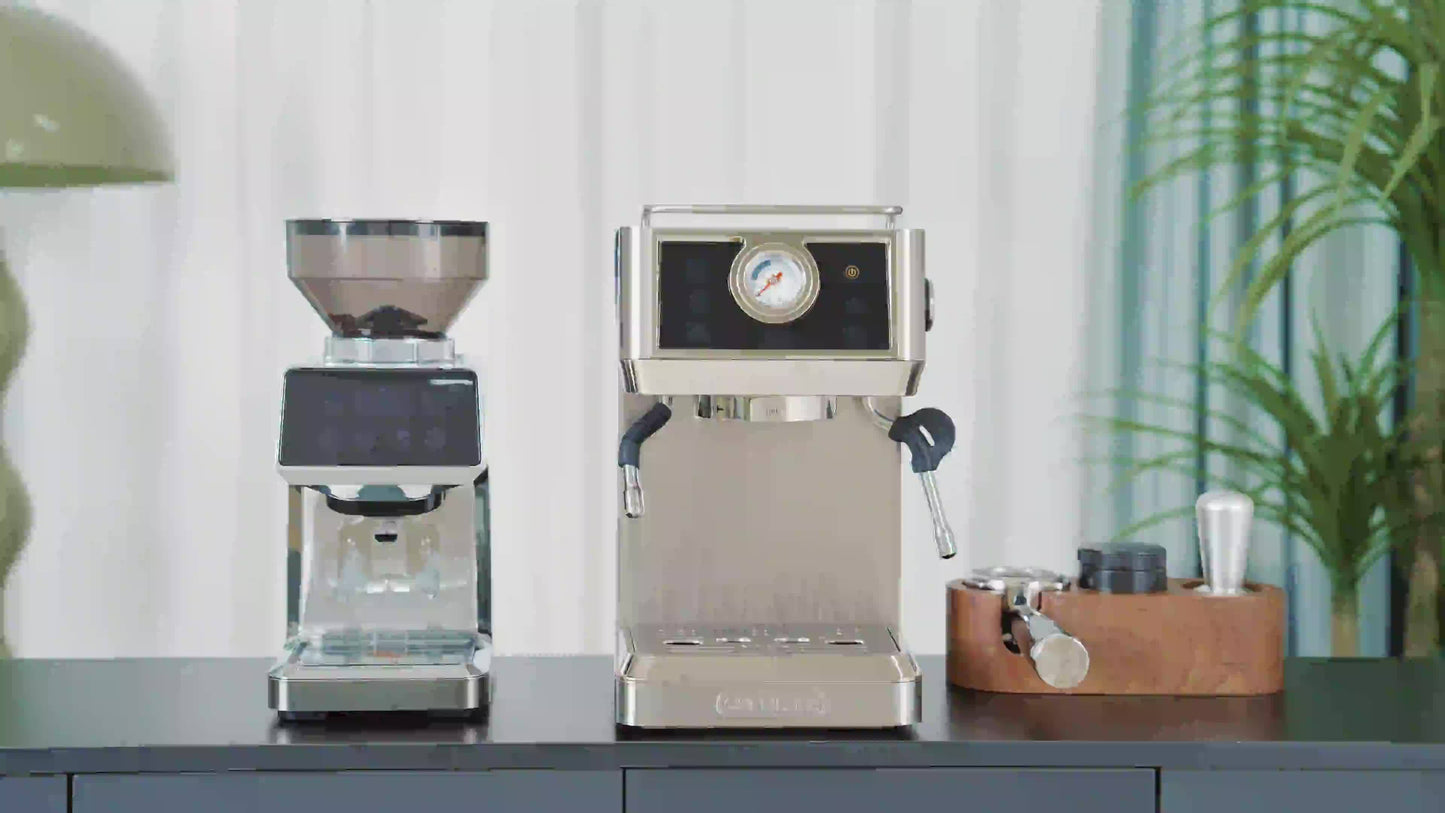 CAFELFFE MK-902 Semi-automatic Italian Espresso, Automatic Pressure Relief, Stainless Steel Body, Commercial Configuration for Home Use, 58mm, 20bar Hot and Cold Extraction, PID Temperature Control, Suitable for Home and Offi