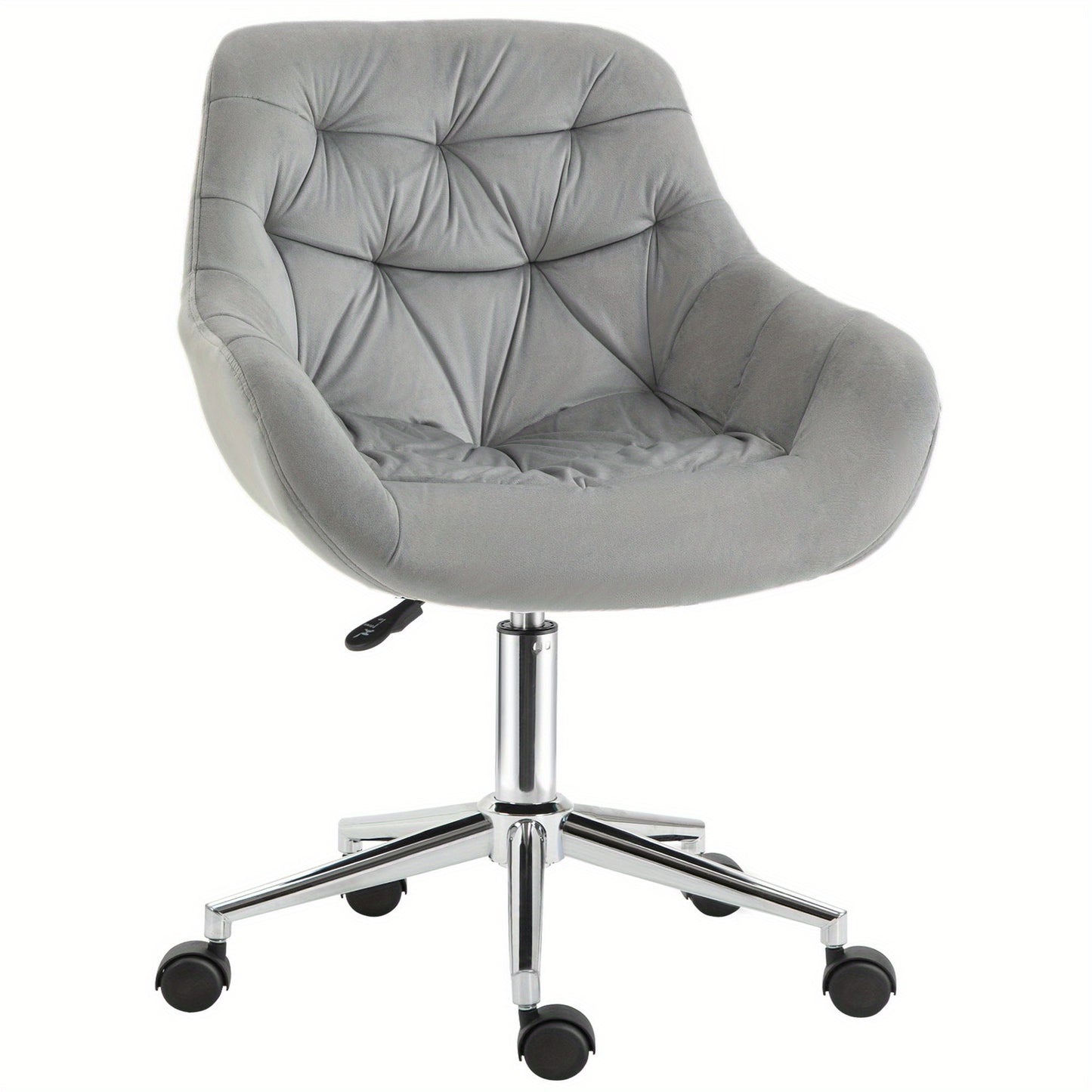 Bureaustoel – Kantoorstoel – Stoel – Werkstoel – Bureaustoelen – Ergonomisch – Hoogte Verstelbaar – Grijs – Comfortabele Polyester Bekleding – Max. 120 kg Draagvermogen