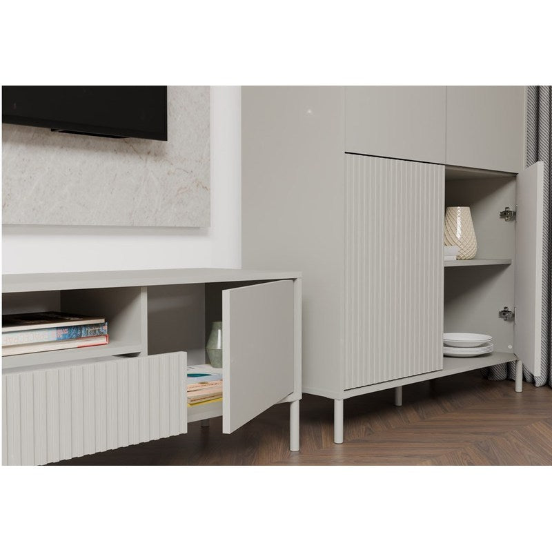 Kast – Opbergkast – Dressoir – Kastenmeubel – Slanke Kast 103,5 cm – Cashmere Kleur – TIP-ON Deuren – Handgreeploos Openen