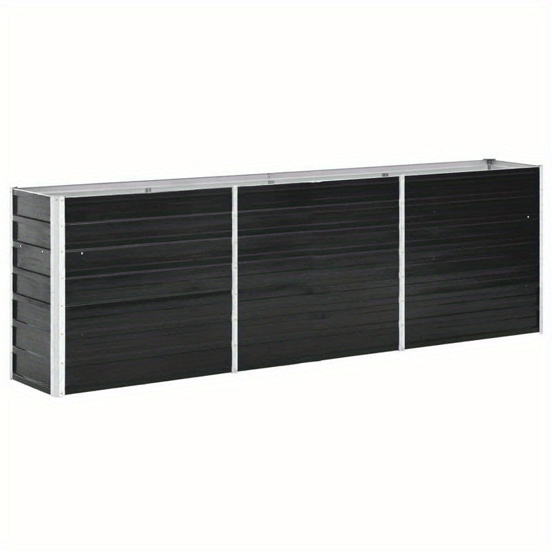 Tuinbak verhoogd – Bloembak – Plantenbak – Moestuinbak – Bak voor Balkon – Gegalvaniseerd Staal – 240 x 40 x 77 cm – Antraciet – Duurzaam & Weerbestendig