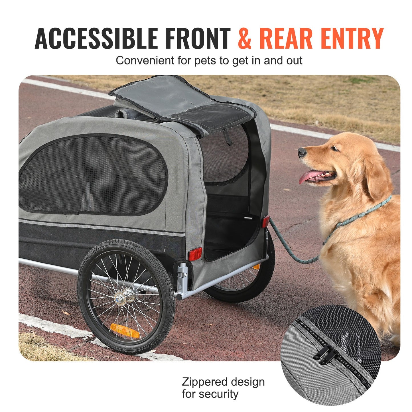 Hondenfietskar – Hondenkar – Fietsaanhanger Hond – Huisdier Fietsmand – Dierenwagen – Stevig Carbonstaal Frame – Inklapbaar Met Quick Release Wielen