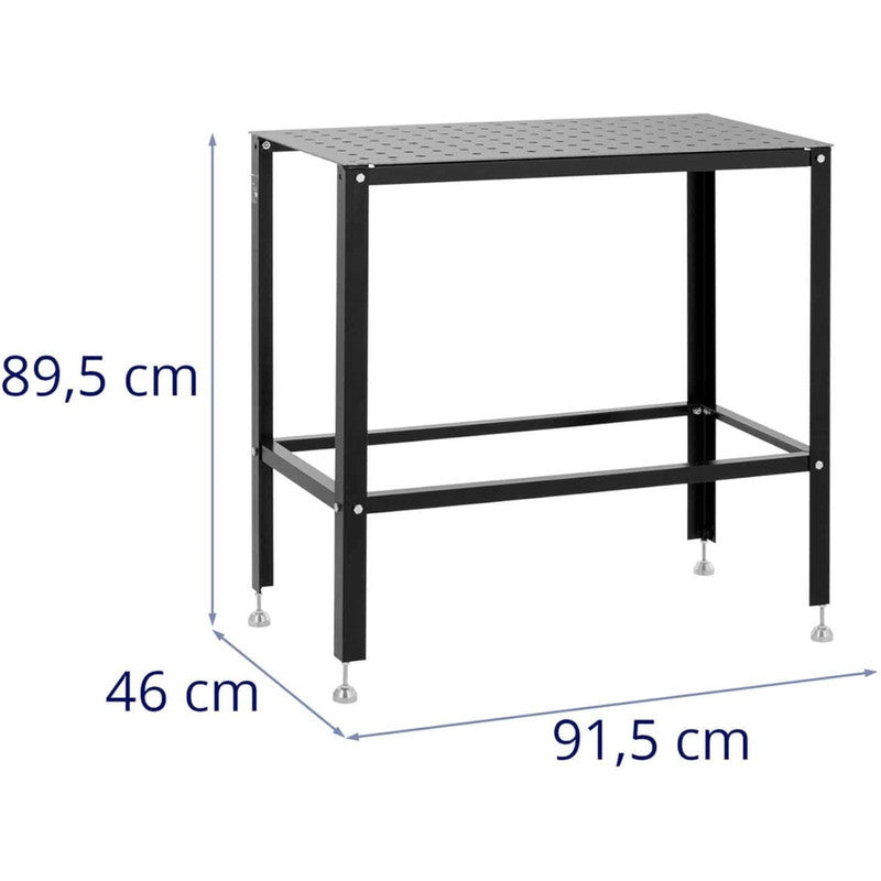 Perforated Welding Table with 3 mm Top, 91.5 x 46 cm, Supports Up to 100 kg