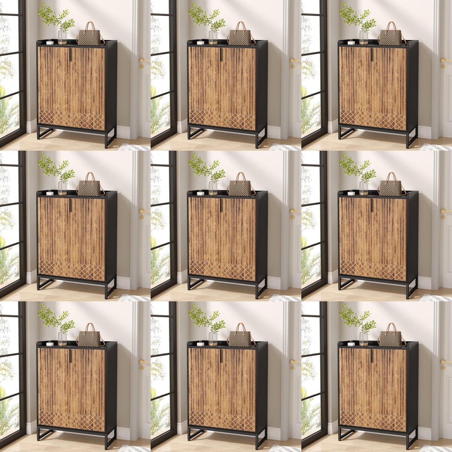 Schoenenkast – Schoenopberger – Schoenrek – Schoenbord – Schoenmeubel – 25 Paar Capaciteit – Stabiele Houten Constructie Zwart & Bruin