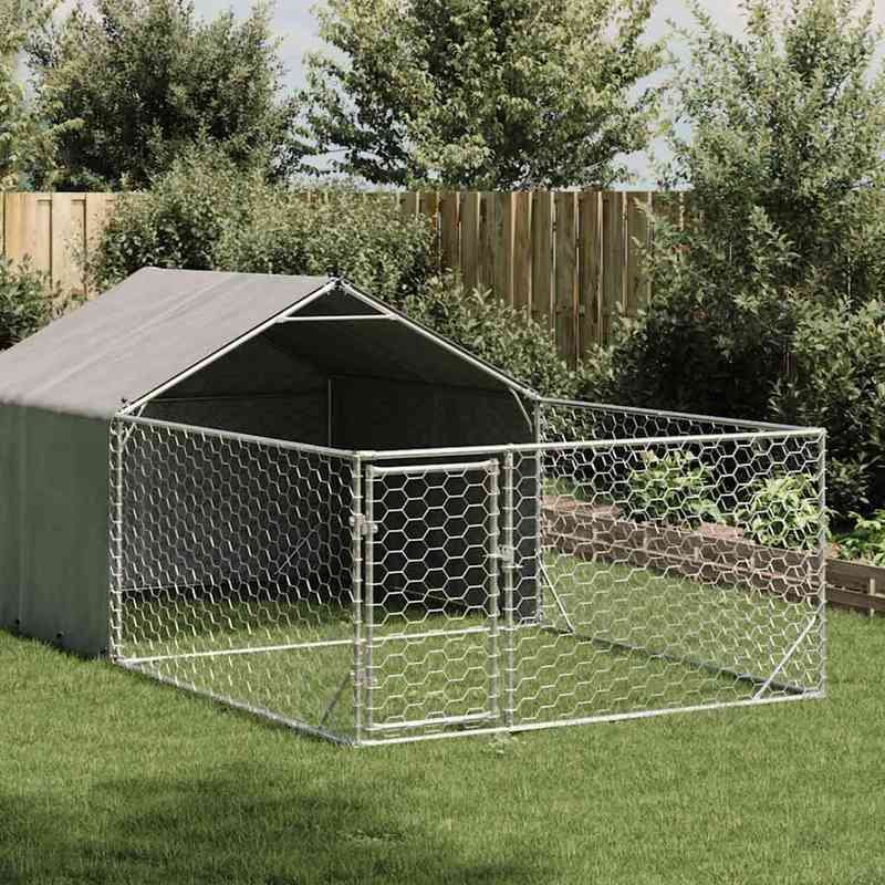 Hondenhok – Hondenkennel – Hondenhuis – Hondenkooi – Hondenren – Gegalvaniseerd Staal – Weerbestendig & Veilig Afsluitbare Deuren
