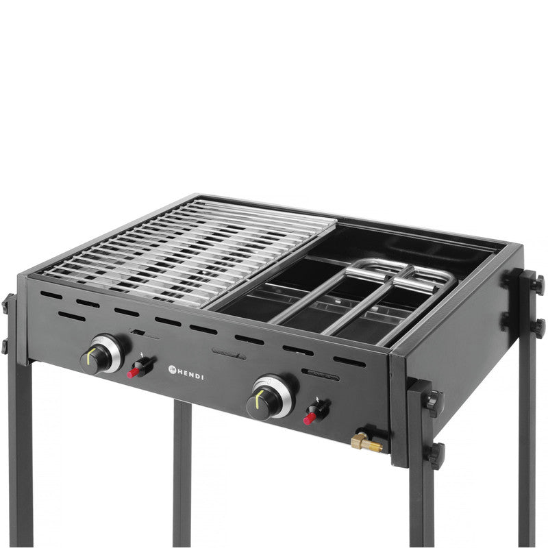 Gas Grill – Barbecue – Buitenkeuken Grill – Gasbarbecue – Grillapparaat – Dubbele Onafhankelijke Branders – RVS Zwarte Enamel Coating